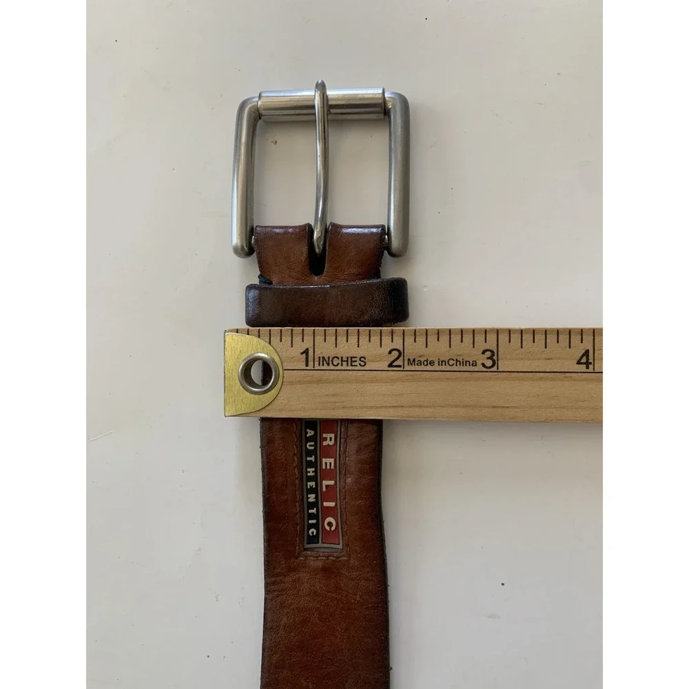 RELIC Authentic Men's Brown Belt Full Grain Cowhide Work Belt - Men's Size 35-38